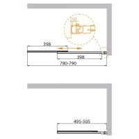 Шторка для ванны Cezares Slider, 80 х 150 см, стекло прозрачное, профиль хром, SLIDER-VF-11-80/150-C-Cr