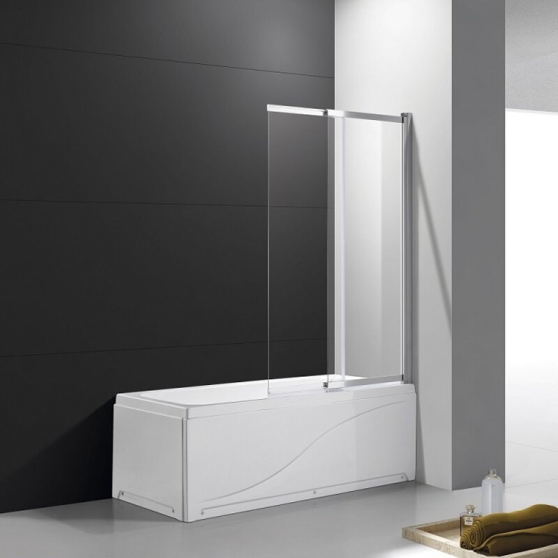 Шторка для ванны Cezares Slider, 80 х 150 см, стекло прозрачное, профиль хром, SLIDER-VF-11-80/150-C-Cr