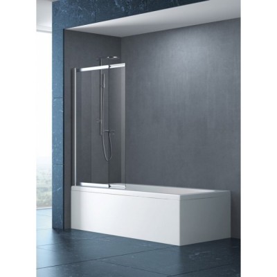 Шторка для ванны Cezares SLIDER-VF-11-90/150-C-Cr, 90 см, стекло прозрачное, профиль хром