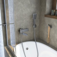 Смеситель Iddis Slide SLIGM00i02 для ванны, с душевым гарнитуром, графит