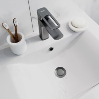 Донный клапан для раковины Iddis Slide SLIGM00i88, с переливом, графит