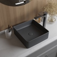 Раковина Iddis Slide SLIGM01i27 36 см накладная, серый матовый