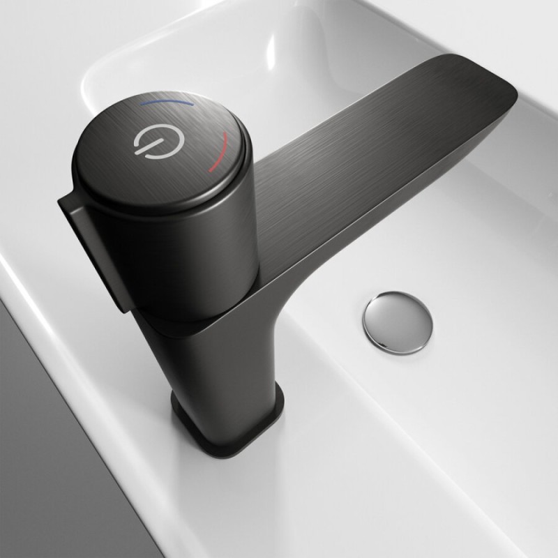 Смеситель Iddis Slide SLIGMBTi01 для раковины, с инновационным управлением Push Control, графит
