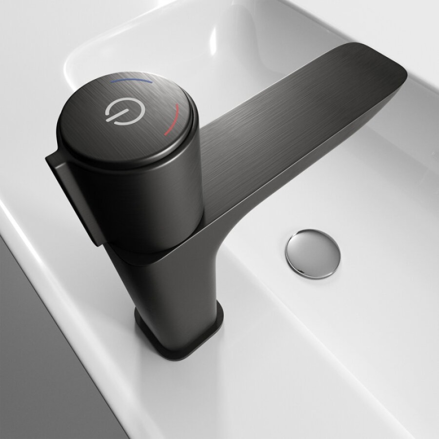 Смеситель Iddis Slide SLIGMBTi01 для раковины, с инновационным управлением Push Control, графит