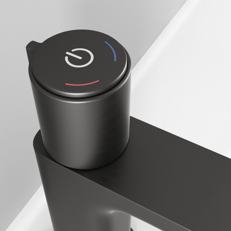 Смеситель Iddis Slide SLIGMBTi01 для раковины, с инновационным управлением Push Control, графит