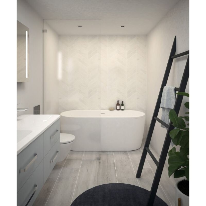 Ванна акриловая Cezares Slim Central, 180 х 80 см, отдельностоящая, белая фронтальная панель, чаша белая, SLIM CENTRAL-180-80-60-W37-SET