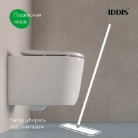 Унитаз подвесной Iddis Slide SLIRDSEi25, безободковый, крышка микролифт, белый