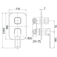 Смеситель для ванны и душа Iddis Slide SLISB00i68, хром глянцевый