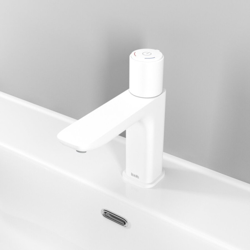 Смеситель Iddis Slide SLIWTBTi01 для раковины с инновационным управлением Push Control, белый матовый