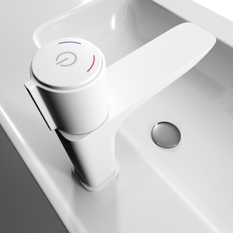 Смеситель Iddis Slide SLIWTBTi01 для раковины с инновационным управлением Push Control, белый матовый