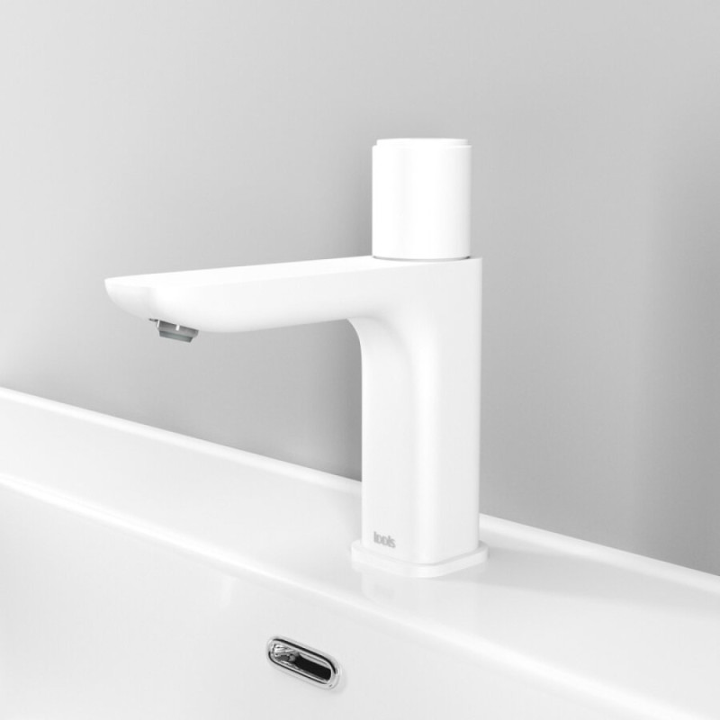 Смеситель Iddis Slide SLIWTBTi01 для раковины с инновационным управлением Push Control, белый матовый