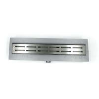 Дренажный канал Timo Smart 60 см с решеткой Double Gap под плитку, цвет сталь, SM-DGG60-LS40(DRY)