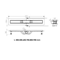Дренажный канал Timo Smart 70 см с решеткой Double Gap под плитку, цвет сталь, SM-DGG70-LS40(DRY)