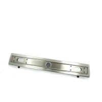 Дренажный канал Timo Smart 60 см с решеткой под плитку, цвет сталь, SM-PG60-LS40(DRY)