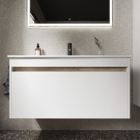 Тумба под раковину Sancos Smart 100, подвесная, белый глянец, SM100W