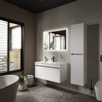 Тумба под раковину Sancos Smart 100, подвесная, белый глянец, SM100W