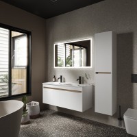 Тумба под раковину Sancos Smart 120, подвесная, белый глянец, SM120-2W