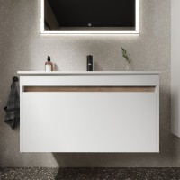Тумба под раковину Sancos Smart SM90W 90, подвесная, белый глянец