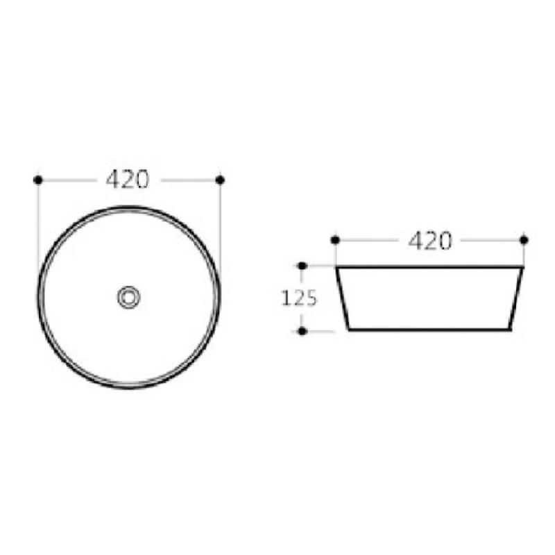 Раковина Aquanet Smart 273686 -1-MB 42 x 42 x 12.5 см, накладная, черный матовый
