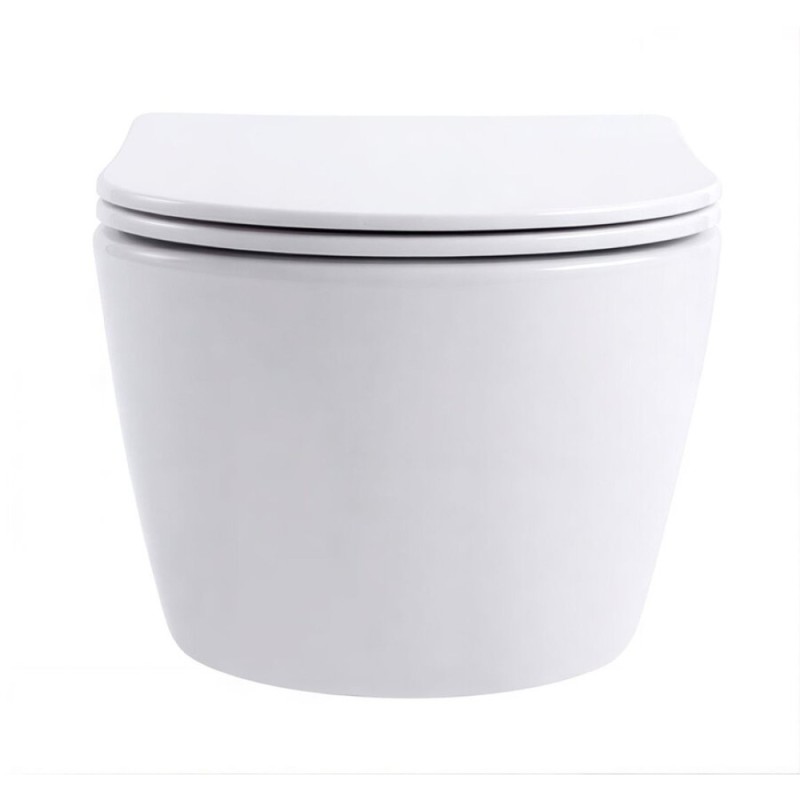 Подвесной безободковый унитаз Aquanet Smart 276395 W, крышка микролифт, Slimseat, цвет белый