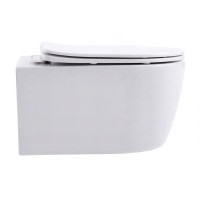 Подвесной безободковый унитаз Aquanet Smart 276395 W, крышка микролифт, Slimseat, цвет белый