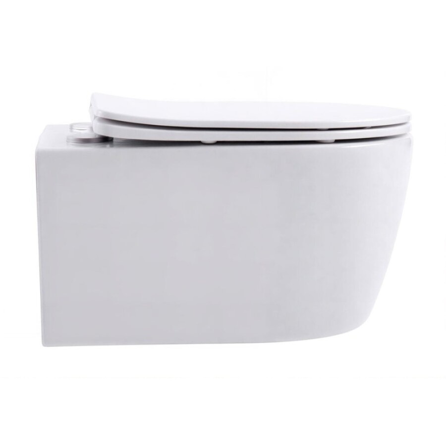 Подвесной безободковый унитаз Aquanet Smart 276395 W, крышка микролифт, Slimseat, цвет белый