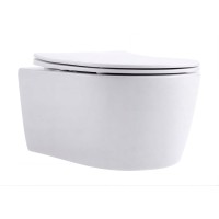 Подвесной безободковый унитаз Aquanet Smart 276395 W, крышка микролифт, Slimseat, цвет белый