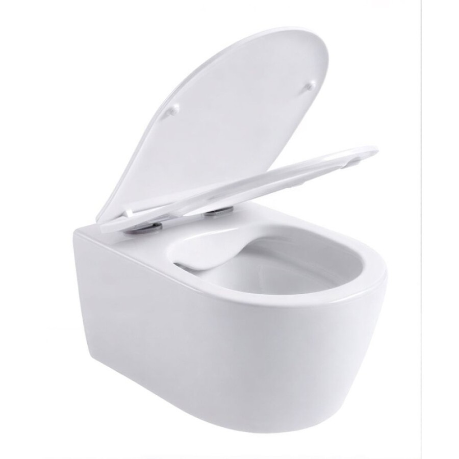 Подвесной безободковый унитаз Aquanet Smart 276395 W, крышка микролифт, Slimseat, цвет белый
