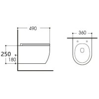Подвесной безободковый унитаз Aquanet Smart W Tornado, 332172, крышка микролифт, цвет белый