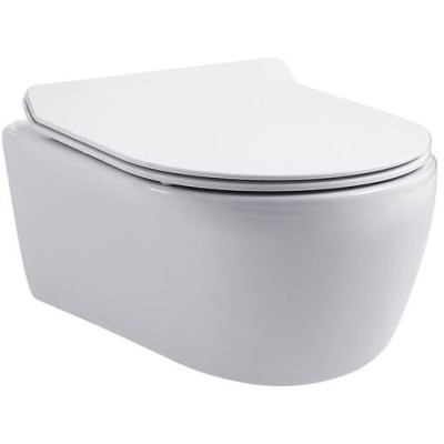 Подвесной безободковый унитаз Aquanet Smart W Tornado, 332172, крышка микролифт, цвет белый
