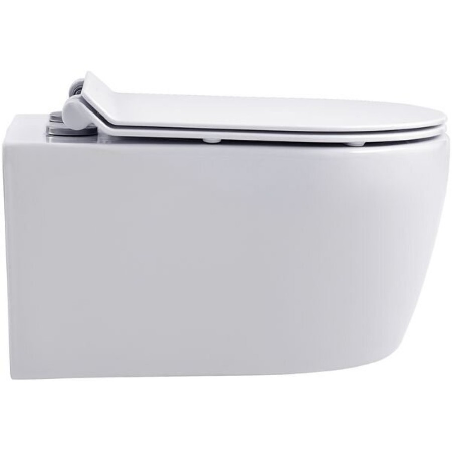 Подвесной безободковый унитаз Aquanet Smart W Tornado, 332172, крышка микролифт, цвет белый