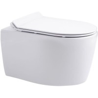 Подвесной безободковый унитаз Aquanet Smart W Tornado, 332172, крышка микролифт, цвет белый