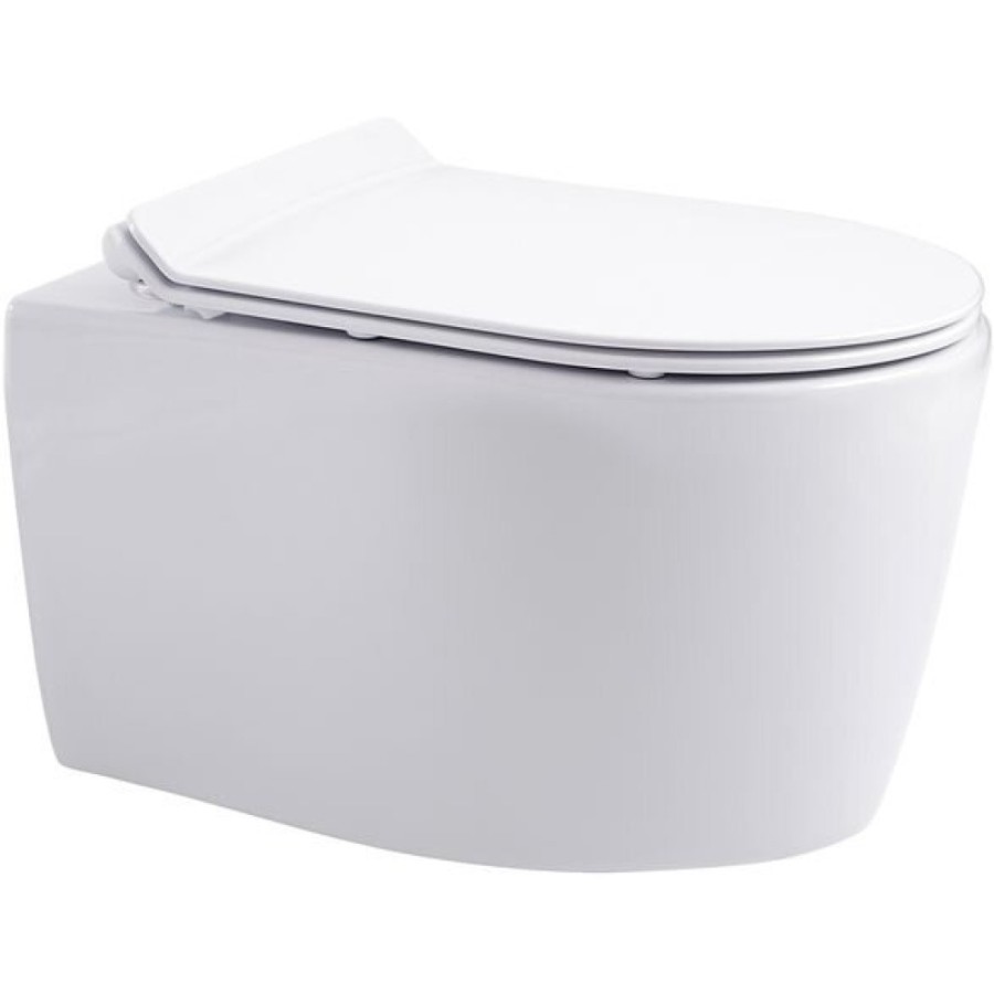 Подвесной безободковый унитаз Aquanet Smart W Tornado, 332172, крышка микролифт, цвет белый