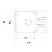 Мойка кухонная Iddis Sound SND60SDi77 60.5 см, 1 чаша, с крылом, шелк, сатин