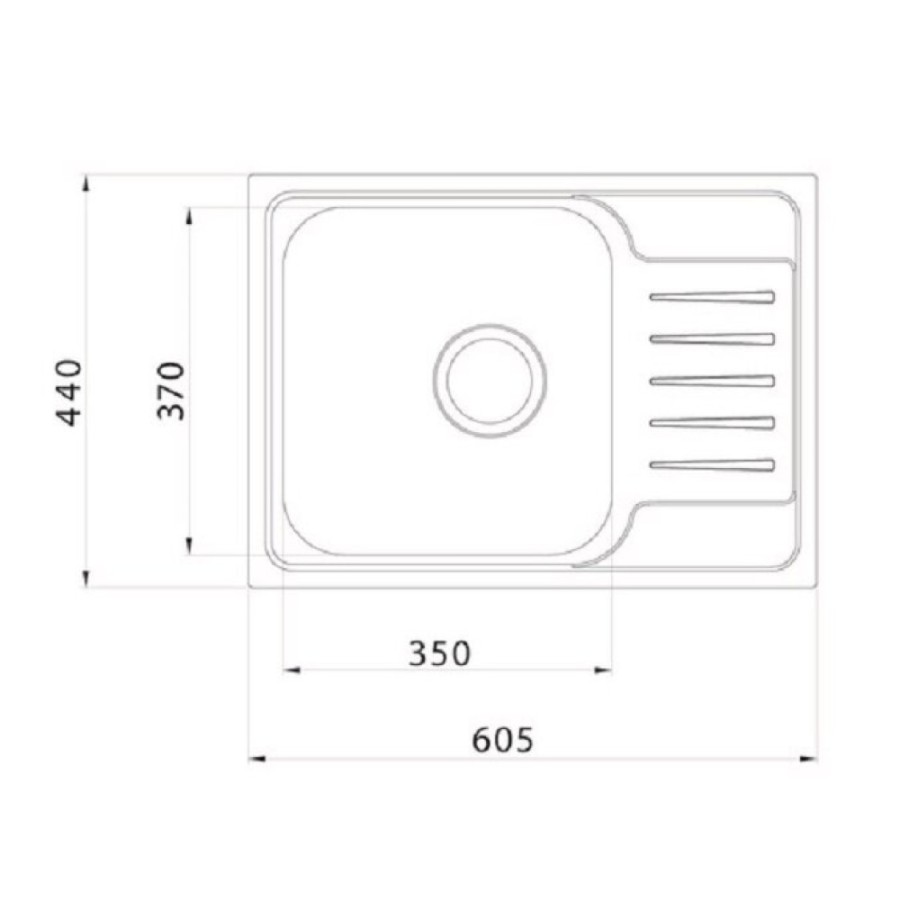 Мойка кухонная Iddis Sound SND60SDi77 60.5 см, 1 чаша, с крылом, шелк, сатин