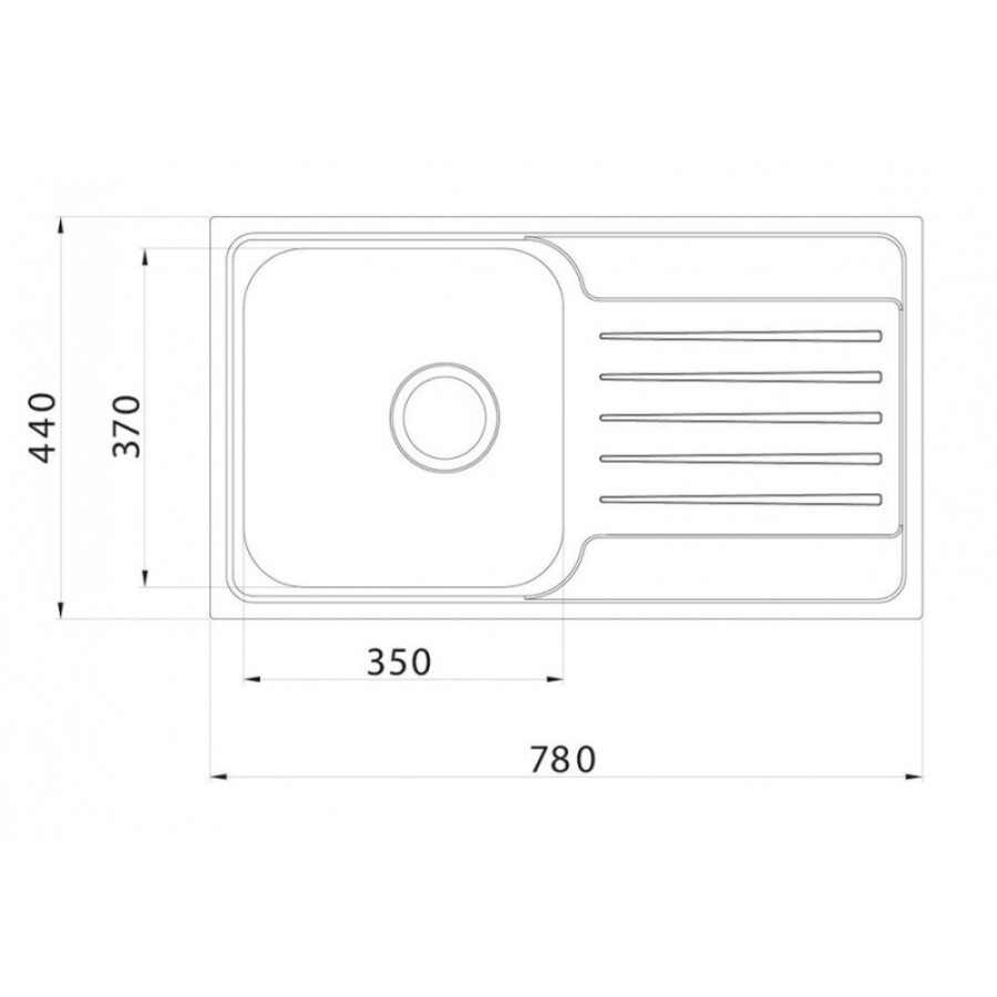 Мойка кухонная Iddis Sound SND78SDi77 78 см, 1 чаша, с крылом, шелк, сатин