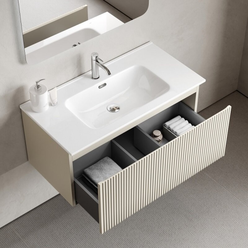 Тумба под раковину Sancos SNOB R 1.0, SNR1.090CE, 90 см, подвесная, Beige Soft
