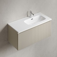 Тумба под раковину Sancos SNOB R 1.0, SNR1.0100LCE, 100 см, подвесная, чаша левая, Beige Soft