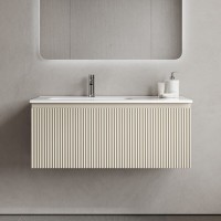 Тумба под раковину Sancos SNOB R 1.0, SNR1.0100RCE, 100 см, подвесная, чаша правая, Beige Soft