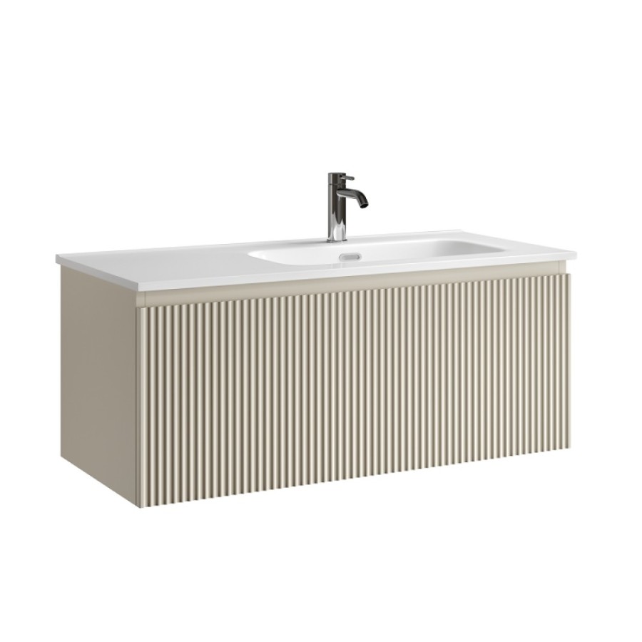 Тумба под раковину Sancos SNOB R 1.0, SNR1.0100RCE, 100 см, подвесная, чаша правая, Beige Soft