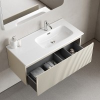 Тумба под раковину Sancos SNOB R 1.0, SNR1.0100LCE, 100 см, подвесная, чаша левая, Beige Soft