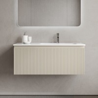 Тумба под раковину Sancos SNOB R 1.0, SNR1.0100RCE, 100 см, подвесная, чаша правая, Beige Soft