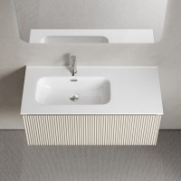 Тумба под раковину Sancos SNOB R 1.0, SNR1.0100RCE, 100 см, подвесная, чаша правая, Beige Soft
