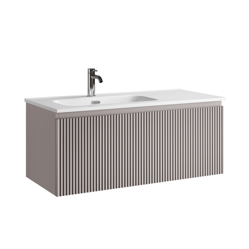 Тумба под раковину Sancos SNOB R 1.0, SNR1.0100LSM, 100 см, подвесная, чаша левая, Doha Soft