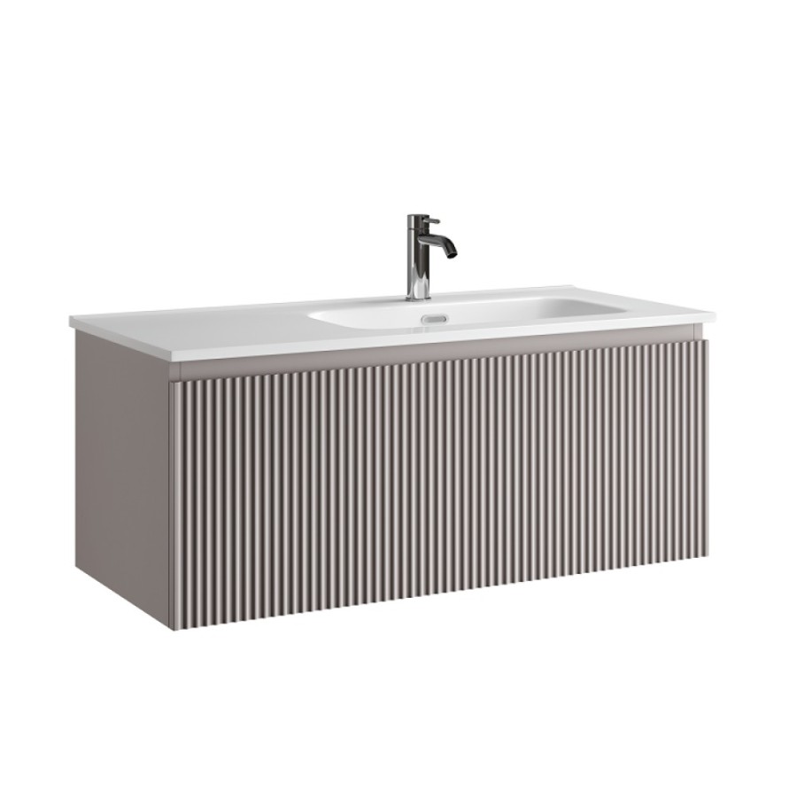 Тумба под раковину Sancos SNOB R 1.0, SNR1.0100LSM, 100 см, подвесная, чаша левая, Doha Soft