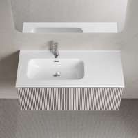 Тумба под раковину Sancos SNOB R 1.0, SNR1.0100LSM, 100 см, подвесная, чаша левая, Doha Soft