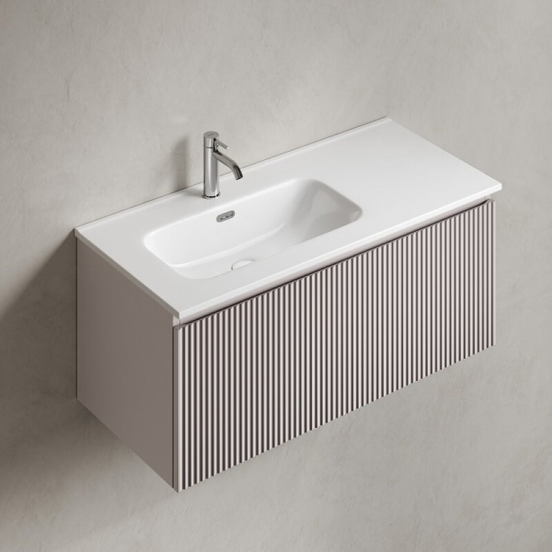 Тумба под раковину Sancos SNOB R 1.0, SNR1.0100LSM, 100 см, подвесная, чаша левая, Doha Soft