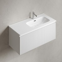 Тумба под раковину Sancos SNOB R 1.0, SNR1.0100LW, 100 см, подвесная, чаша левая, Bianco