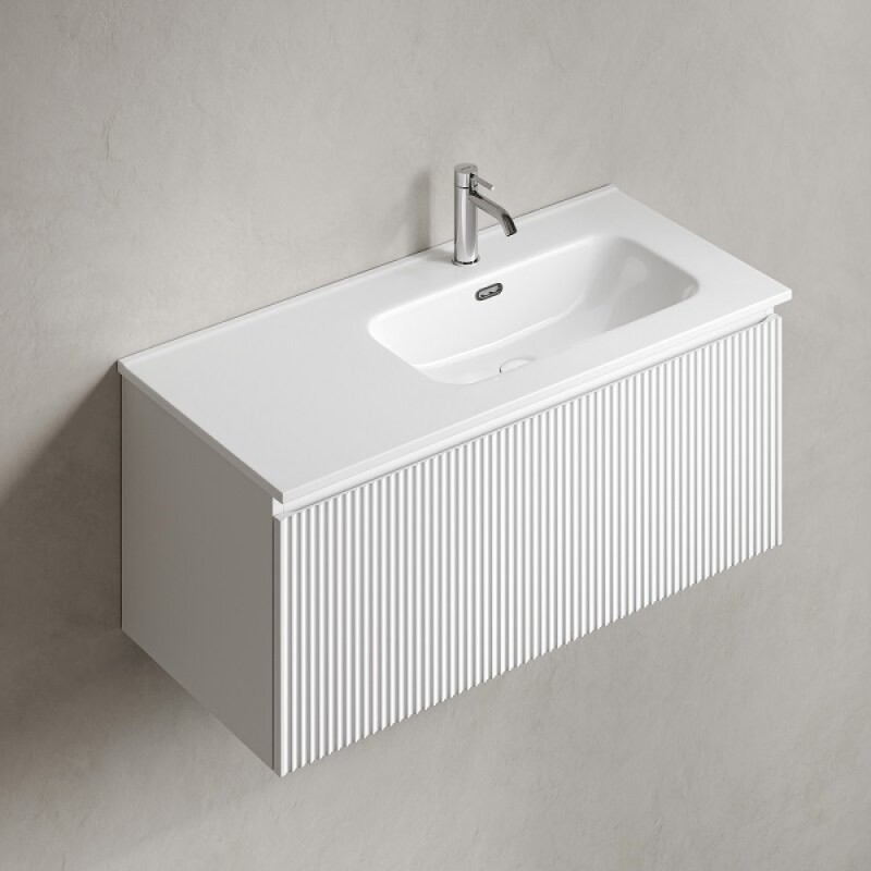 Тумба под раковину Sancos SNOB R 1.0, SNR1.0100LW, 100 см, подвесная, чаша левая, Bianco