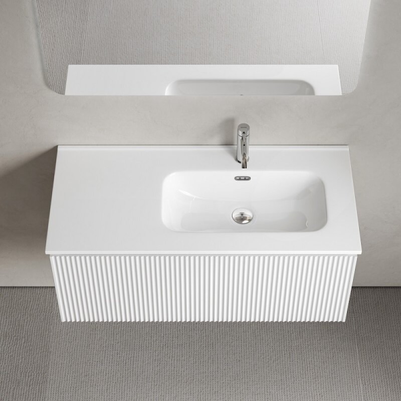 Тумба под раковину Sancos SNOB R 1.0, SNR1.0100LW, 100 см, подвесная, чаша левая, Bianco